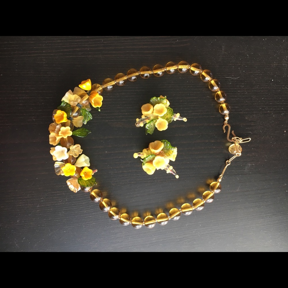 One of a kind glass beaded necklace.